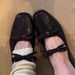 Sheepskin Genuine Leather French Ballet For Women Soft Sole With Dress Retro Mary Jane Bowknot Flat Shoes_vogvips.com