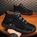 Men's Work Shoes Winter Fleece-Lined Warm Mid-Top Cotton Shoes Soft Sole Stitched Non-Slip Outdoor Casual Men's Shoes_vogvips.com