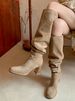 2025 New Autumn Winter Chunky Heel Western Cowboy Over-the-Knee Women's Shoes Slouch Long Tube Riding Boots_vogvips.com