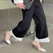 Transparent Heart-Pointed Toe High Heels - 8CM Chunky Heel Mule Shoes For Women, Breathable PU Lining & Rubber Sole_vogvips.com