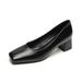 Coarse Heel Single Shoes Women's Shallow Mouth Temperament Commuting Work Shoes One Pedal Temperament High Heels_vogvips.com