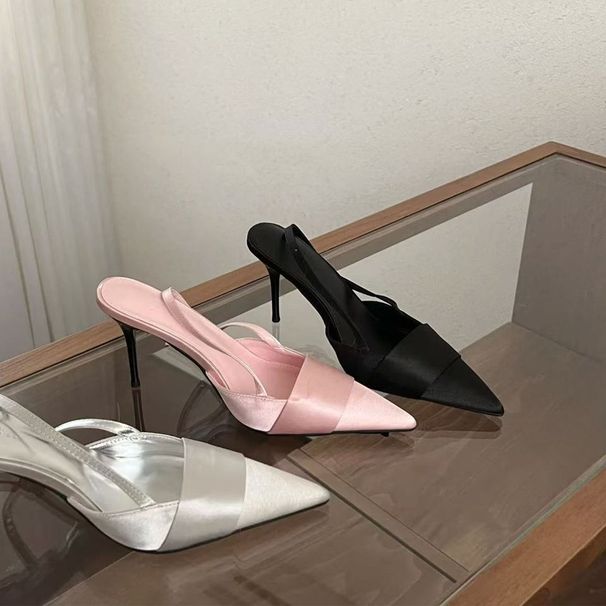 Cool Sophisticated~! Sexy Pointed-toe Satin High-heeled Shoes For Women, Elegant Stiletto Heels With A Fairy-like_vogvips.com