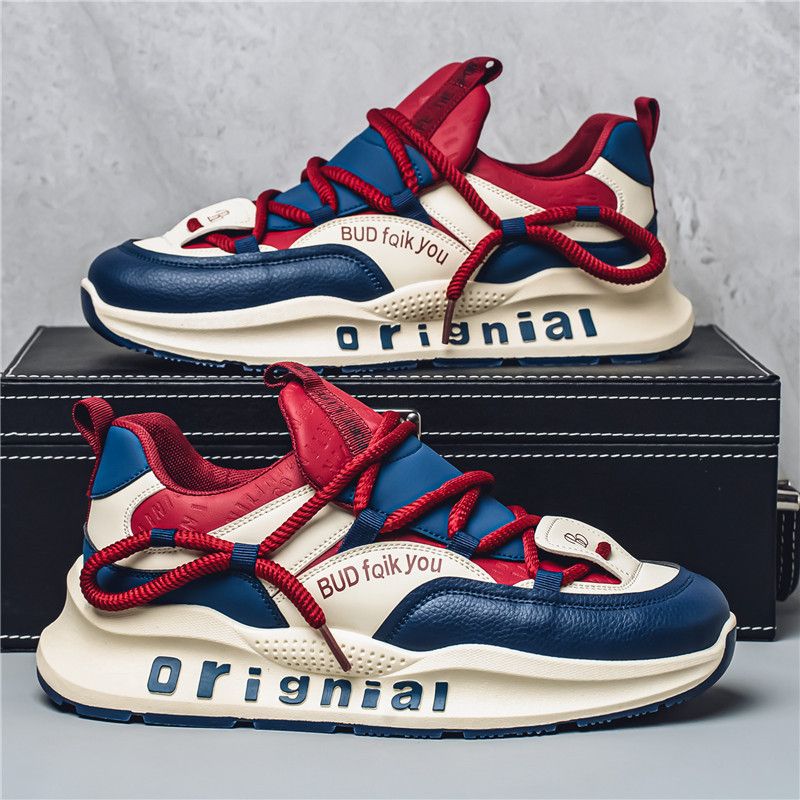 2025 Autumn New Men's Thick Soled Anti Slip Wear Resistant Height Increasing Dad Fashionable And Versatile Casual Trendy_vogvips.com