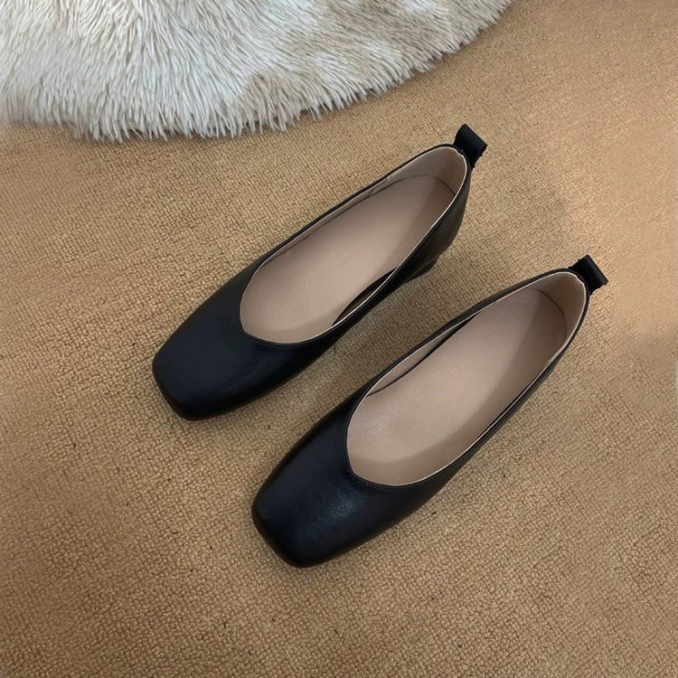 Small Man Height Increase 3cm Shallow Mouth Single Shoes Women's Head Grandma Soft Sole Comfortable Doudou Shoes_vogvips.com