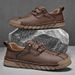 Cross-border Autumn Leather With Hand-stitched Seams, Men's Shoes, Outdoor Flat-soled Slip-on Casual Driving Shoes For_vogvips.com