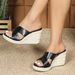 Women's Summer Wedge Sandals High Heels Platform Straw Rope Soles Fashion Ladies Footwear_vogvips.com