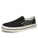 Canvas with one foot for men, spring flat bottomed anti slip white, summer breathable, lazy fisherman, sports and_vogvips.com