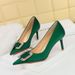 Elegant Women's Pointed Toe High Heel Dress Shoes With Rhinestone Buckle, Comfortable Stiletto Heels For Evening Parties & Formal Occasions_vogvips.com