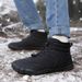 Winter Cotton Shoes Mid Tube Snow Boots Men's Hiking Shoes Non Slip Waterproof Bread Shoes Plus Velvet Warm Shoes_vogvips.com