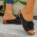 Women's Summer New Large Size 43 Platform Sandals And Slippers For Outdoor Wear, Non-Slip, Fashionable Floral Design,_vogvips.com