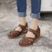2026 New Cross-Border Closed-Toe Non-Slip Large Size Sandals, Wedge Heel Women's Shoes, Stitched Outerwear Velcro Shoes_vogvips.com