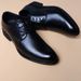 Summer New Korean Style Formal Breathable Black Business Casual British Student Soft Leather Men's Shoes_vogvips.com
