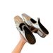 High-End Sheepskin Version ~ Muse Girl French Square Toe Pleated Slip-On Rhinestone Buckle Mules Half Slippers For_vogvips.com