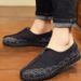 Men Chinese Wave Embroidered Traditional Canvas Loafers Slip On Comfort Casual Walking Shoes_vogvips.com
