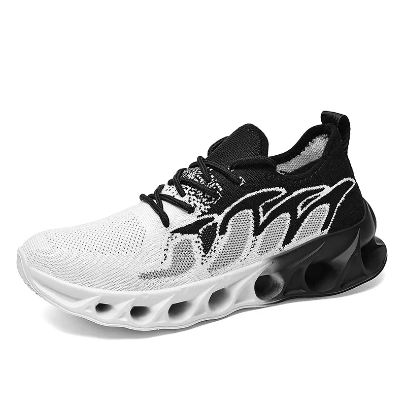 ELUVA Running Shoes For Men Lightweight Knitted Mesh Breathable Non Slip Flat Shoes Outdoor Basketball Tennis Walking Sneakers_vogvips.com