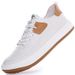 Men's White Sneakers Genuine Leather Casual 2025 Spring New Crooked Head Clown Cowhide Board Shoes Trendy_vogvips.com
