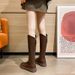 2024 Autumn Winter New Style Hidden Wedge V-Cut Western Cowboy Wo, Petite High Tube Over-the-Knee Riding Boots For_vogvips.com