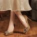 9888F-086 Rhinestone Square Buckle Thin Heel Pointed High Heels Professional Commuting Shoes Elegant Everyday Versatile_vogvips.com