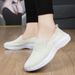 New Large Spring And Autumn Flying Weaving Lefu Cover Low Top Shallow Mouth Casual Sports One Step Single Shoe D22_vogvips.com