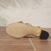 New Foreign Trade Cross-border Gold Korean-style One-strap Women, Chunky High-heeled Sandals With Round Toe, Fashionable_vogvips.com