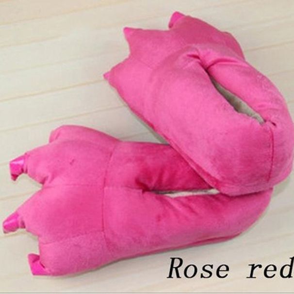 Winter Warm Soft Indoor Floor Slippers Women Men Shoes Paw Funny Animal Christmas Monster Dinosaur Claw Plush Home_vogvips.com