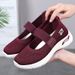 Women's Casual Shoes Middle-aged And Elderly Mother Shoes Women's Shoes Soft-soled Feet Flying Woven Shoes Breathable Mesh Single Shoes_vogvips.com