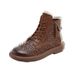 2025 Retro Genuine Leather Hollow Martin For Women Thick Sole Double Side Zipper Casual Short Boots Large Size Flat_vogvips.com
