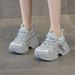 Women's Chunky-soled Dad For Petite Women, 2026 Spring New Model, Height-increasing Soles, Full Of Rhinestones, Casual_vogvips.com