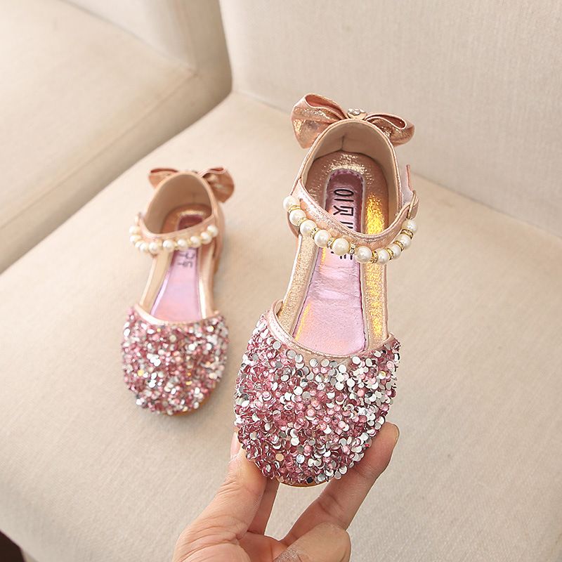 Girls' Princess Casual Shoes Show Dance Shoes Small Medium Children's Leather Shoes Single Shoes Sequined Children's Shoes_vogvips.com