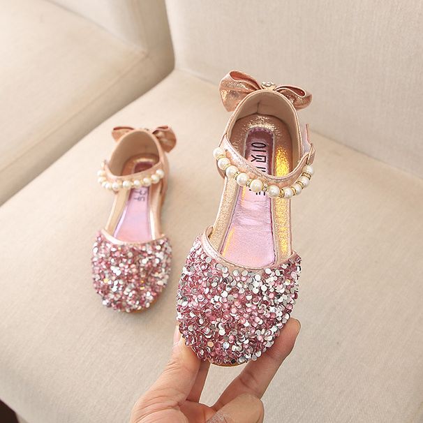 Girls' Princess Casual Shoes Show Dance Shoes Small Medium Children's Leather Shoes Single Shoes Sequined Children's Shoes_vogvips.com