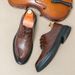 Men's Trendy For Outdoor Wear, Solid Color Business Formal Shoes, Youth British Style Pointed Toe Leather Shoes_vogvips.com