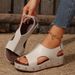 Women's Summer Platform Fish Mouth Sandals Large Size Velcro Fish Mouth Sandals_vogvips.com