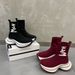 2025 New Women's Sock Spring And Autumn Elegant Versatile Slim Thick Sole Height Increasing Fashion Trendy Elastic Short_vogvips.com