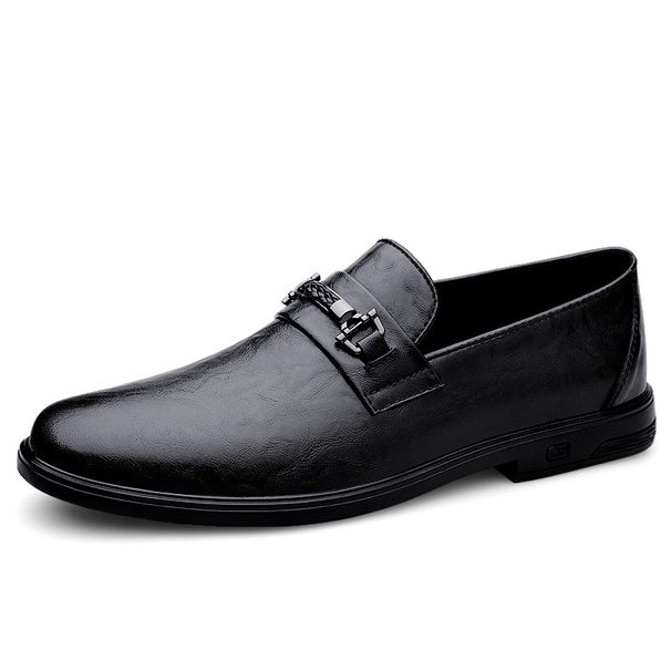 Men's Casual Shoes Gentleman's Dress Loafu Small Leather Shoes Low-top Cover Foot Surface Single Shoes_vogvips.com