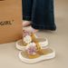 Summer Versatile Fashion Plant Flower Women's Shoes Sandals One-word Slippers Beach Cool Slippers_vogvips.com