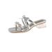 Summer Fairy Style Bow Rhinestone Clear Chunky Heel Sandals Women's Outdoor Wear One-strap High Heel Sandals_vogvips.com