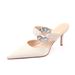 Elegant Socialite Style Satin Pointed-toe Rhinestone High-heeled Sandals With Stiletto Heels, Closed-toe Slippers Women,_vogvips.com