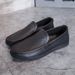 Spring and summer soft and comfortable leather men's casual shoes set foot hollow-out leather shoes bean shoes_vogvips.com