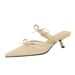 5131-3 Korean-style Lace Half-strap Stiletto Women's Shoes With Pointed Toe, Shallow Cut, Bowknot, Single Strap,_vogvips.com