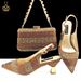 Elegant women's shoes and bag set Pointed striped high heels Suitable for banquets and daily life Exquisite and simple_vogvips.com