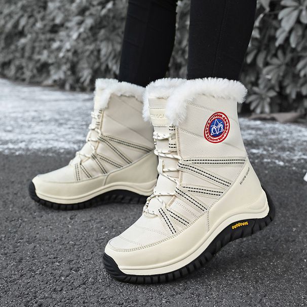 Winter Snow Boots For Women's Outdoor Travel Shoes, Anti Snow And Anti Slip Women's Shoes With Thick Fleece And High Top Boots_vogvips.com