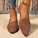 Women's Large-size Flat Shoes For Foreign Trade, Spring 2026, Pointed-toe, Fashionable Fly-knit, Low-cut Slip-on Casual_vogvips.com