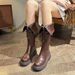 2025 Autumn Winter Over-the-Knee Women Martin Thick Sole Motorcycle Rider Two-Way High Tube Fashion Boots Lace-Up_vogvips.com