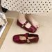 Soft-soled Square-toed Flat Summer Small Leather Shoes, Spring Low-cut Mary Jane Shoes For Women, New 2025 French Style_vogvips.com