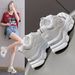 Mesh breathable thick soled dad women, 2025 new spring and summer height increasing, internet famous, showing off feet,_vogvips.com