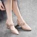 Pointed High Heeled Sandals For Women 2023 Summer New Top Layer Cowhide Thick Heeled Fairy Shoes With Closed Toe And Hollow Back Fashion Shoes_vogvips.com