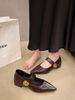 Sharp Brown Fashionable Versatile Small Leather For Women 2025 New Autumn Soft Sole Single Shoes, Mary Zhen Le Fu Shoes_vogvips.com