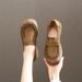Dongguan Genuine Loafers New Style Shallow Round Toe Comfortable Versatile Soft Leather Flat Shoes For Women_vogvips.com