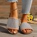 New 2025 One Strap Rhinestone Handmade Thick Sole Fishnet Sandals Black Brown Women's Outdoor Beach Slides_vogvips.com