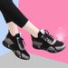 2025 Spring/Summer New Flyknit For Women Breathable Soft Sole Height Increasing Black Trendy Versatile Sports Casual_vogvips.com